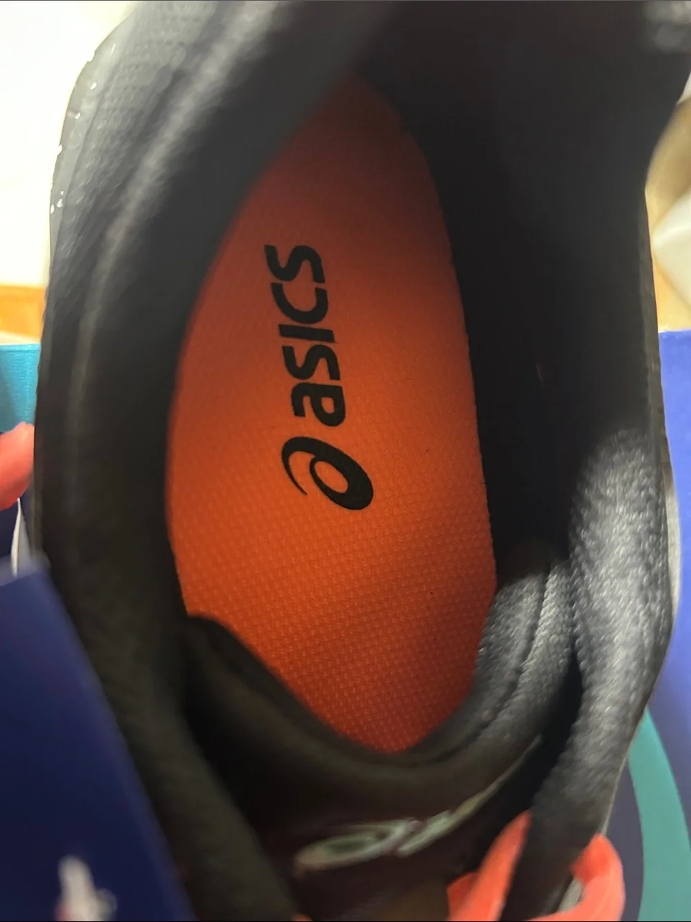 Asics Gray and Bright Orange Trail Running Shoes